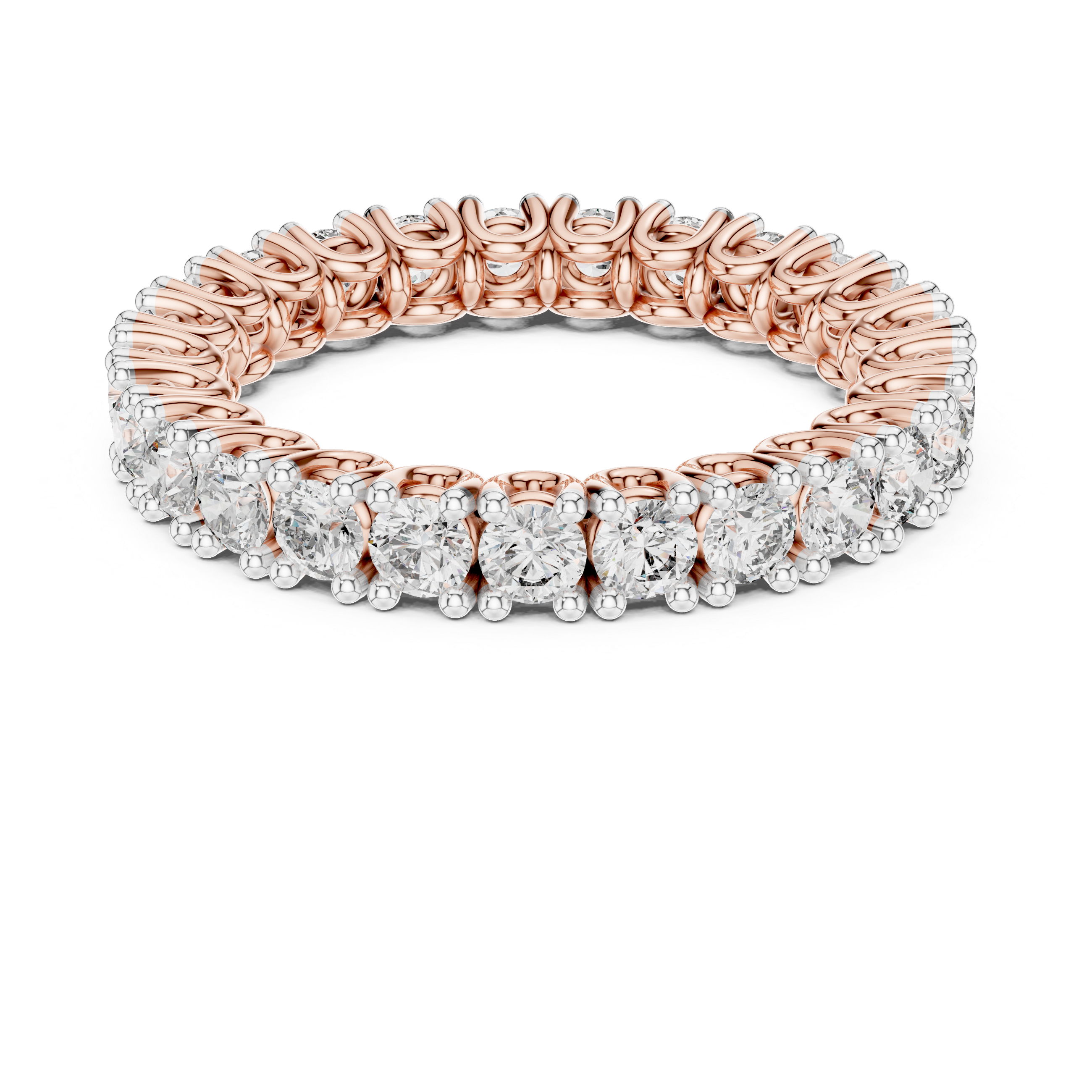 925 Silver Moissanite Full Eternity Ring 14K Gold Plated