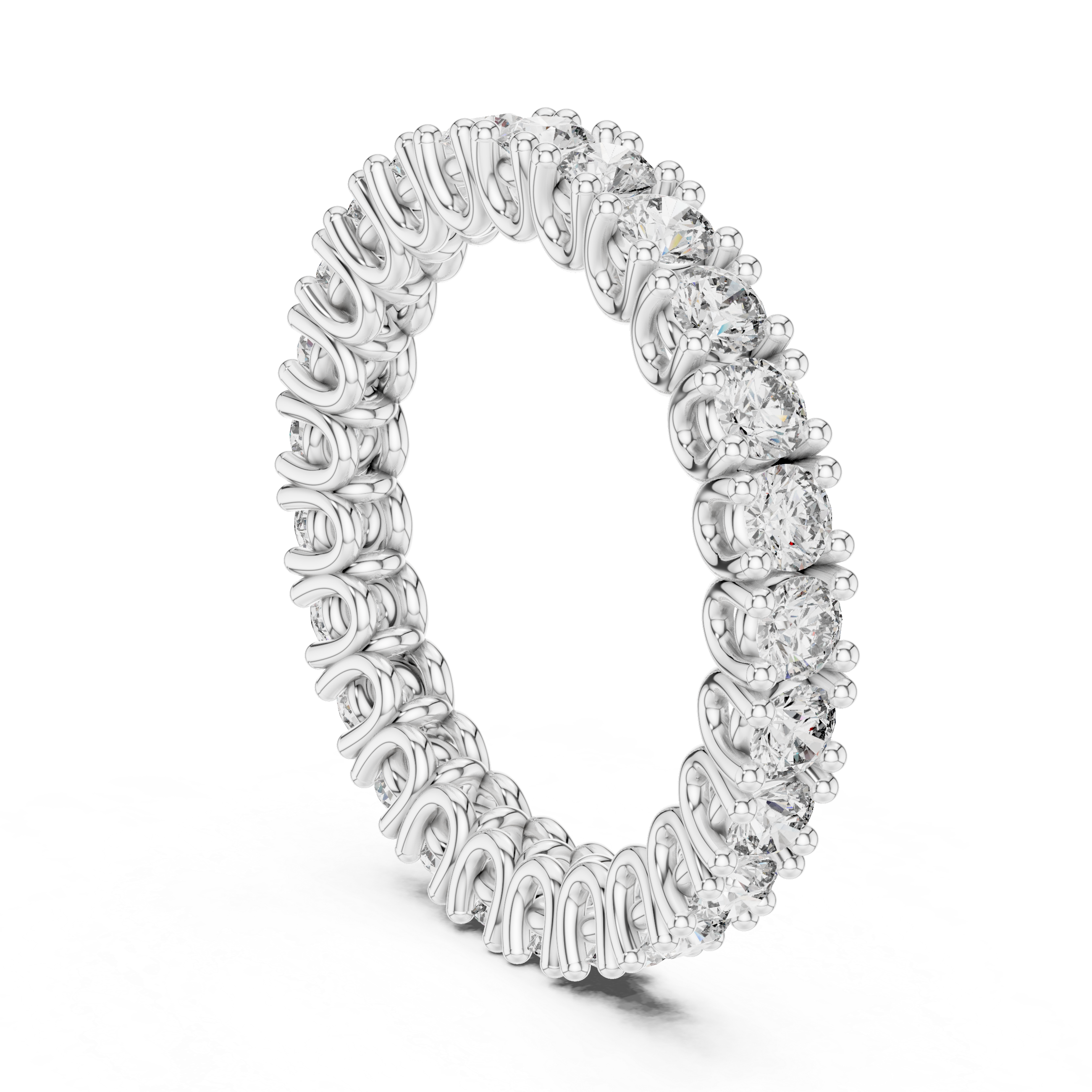 925 Silver Moissanite Full Eternity Ring 14K Gold Plated