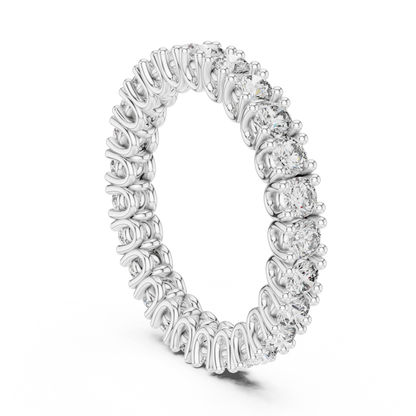 925 Silver Moissanite Full Eternity Ring 14K Gold Plated