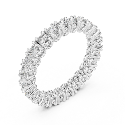 925 Silver Moissanite Full Eternity Ring 14K Gold Plated