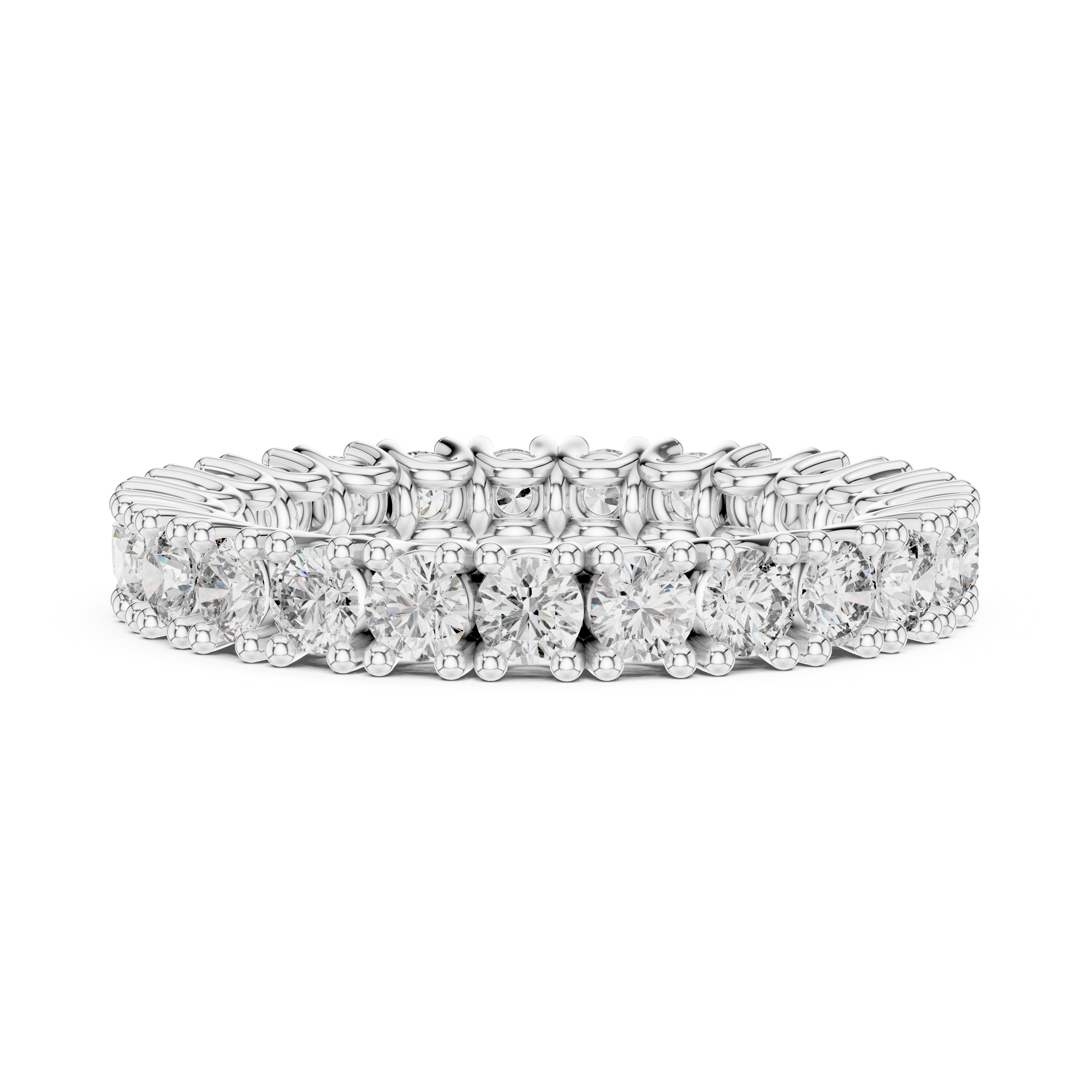 925 Silver Moissanite Full Eternity Ring 14K Gold Plated