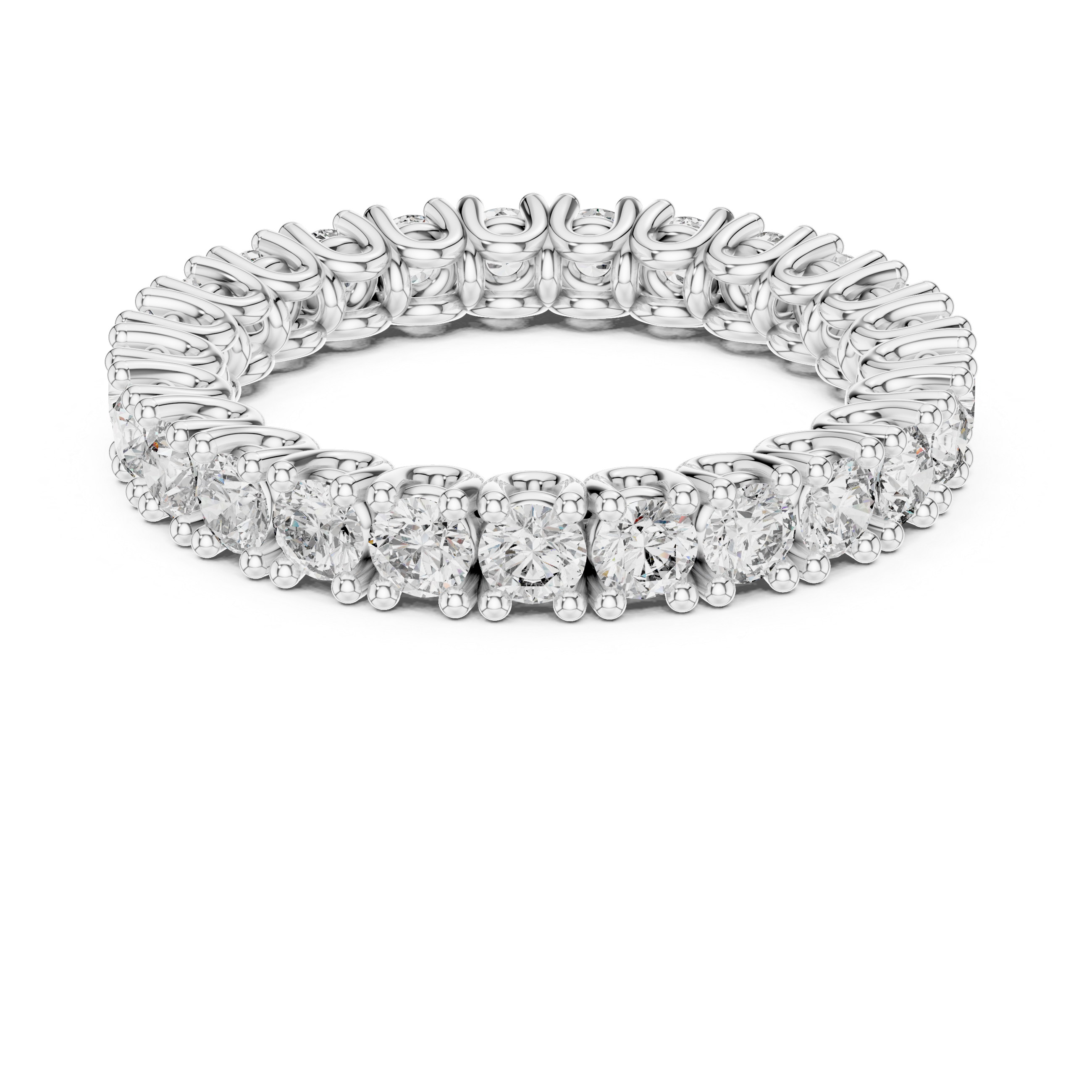925 Silver Moissanite Full Eternity Ring 14K Gold Plated