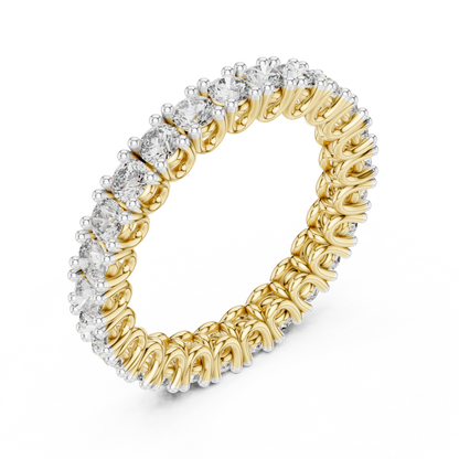 925 Silver Moissanite Full Eternity Ring 14K Gold Plated