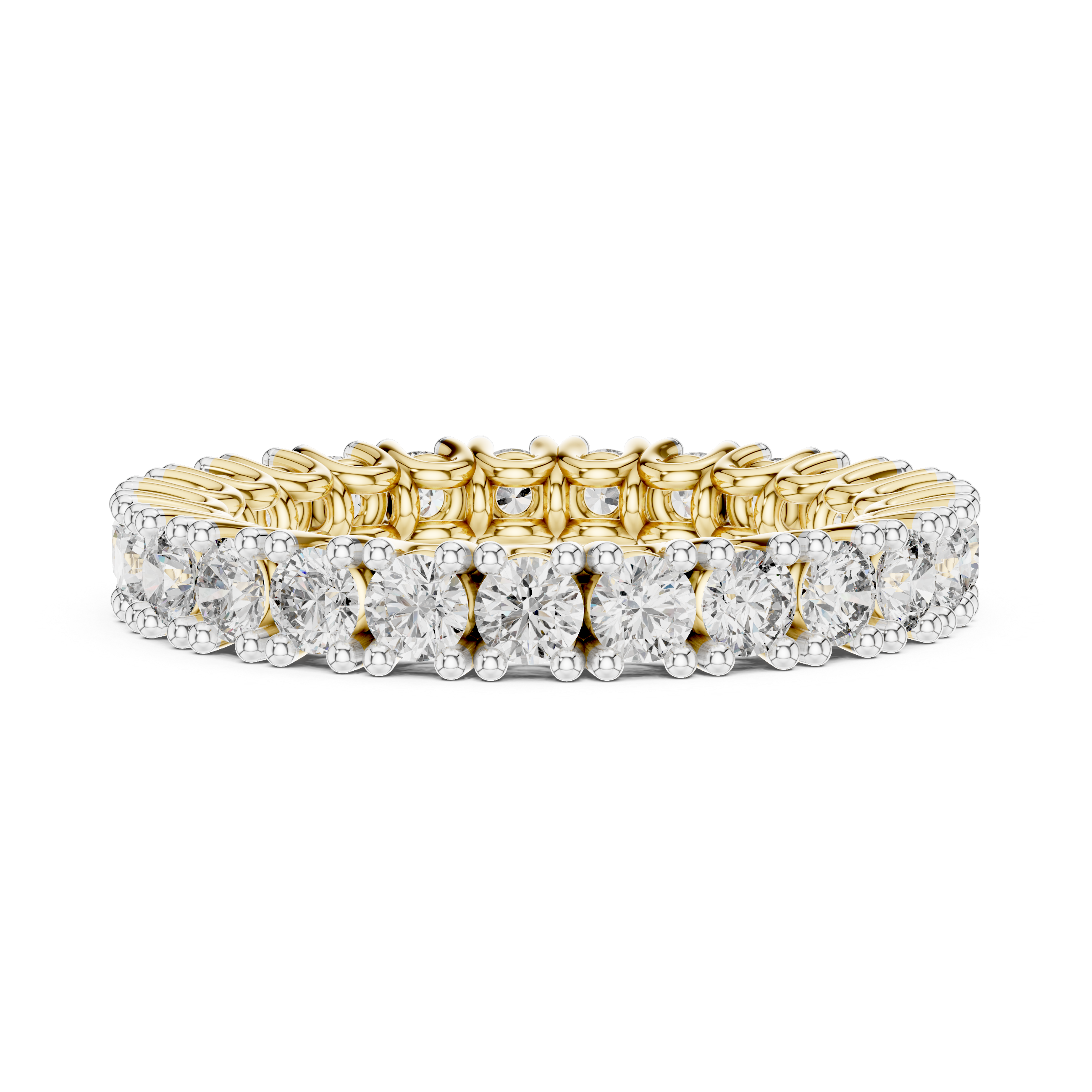 925 Silver Moissanite Full Eternity Ring 14K Gold Plated