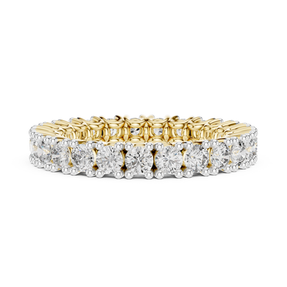 925 Silver Moissanite Full Eternity Ring 14K Gold Plated