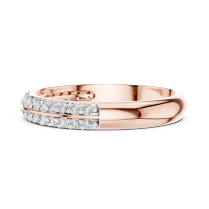 925 Silver Moissanite Double-Row Pavé Band 14K Gold Plated