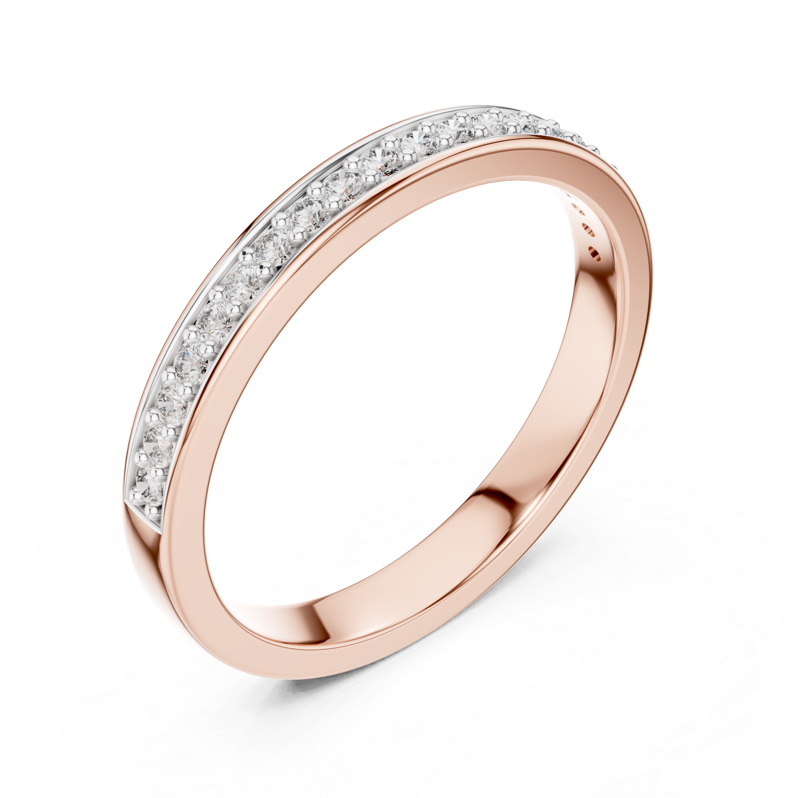 925 Silver Moissanite Channel-Set Eternity Band 14K Gold Plated
