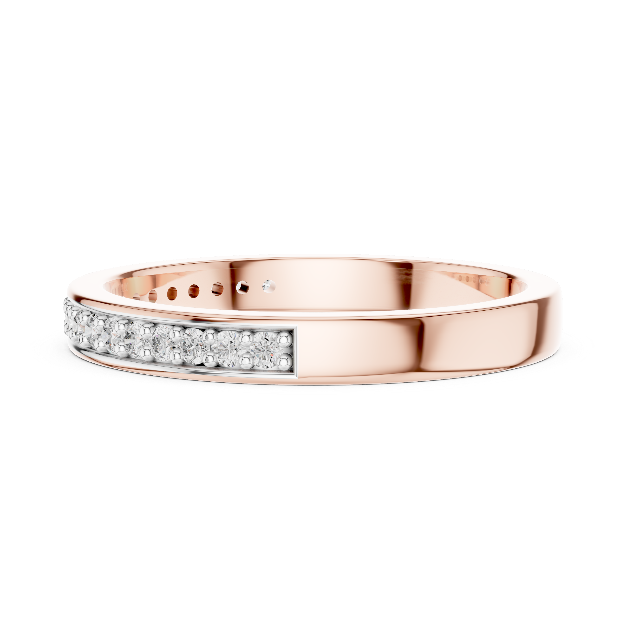 925 Silver Moissanite Channel-Set Eternity Band 14K Gold Plated