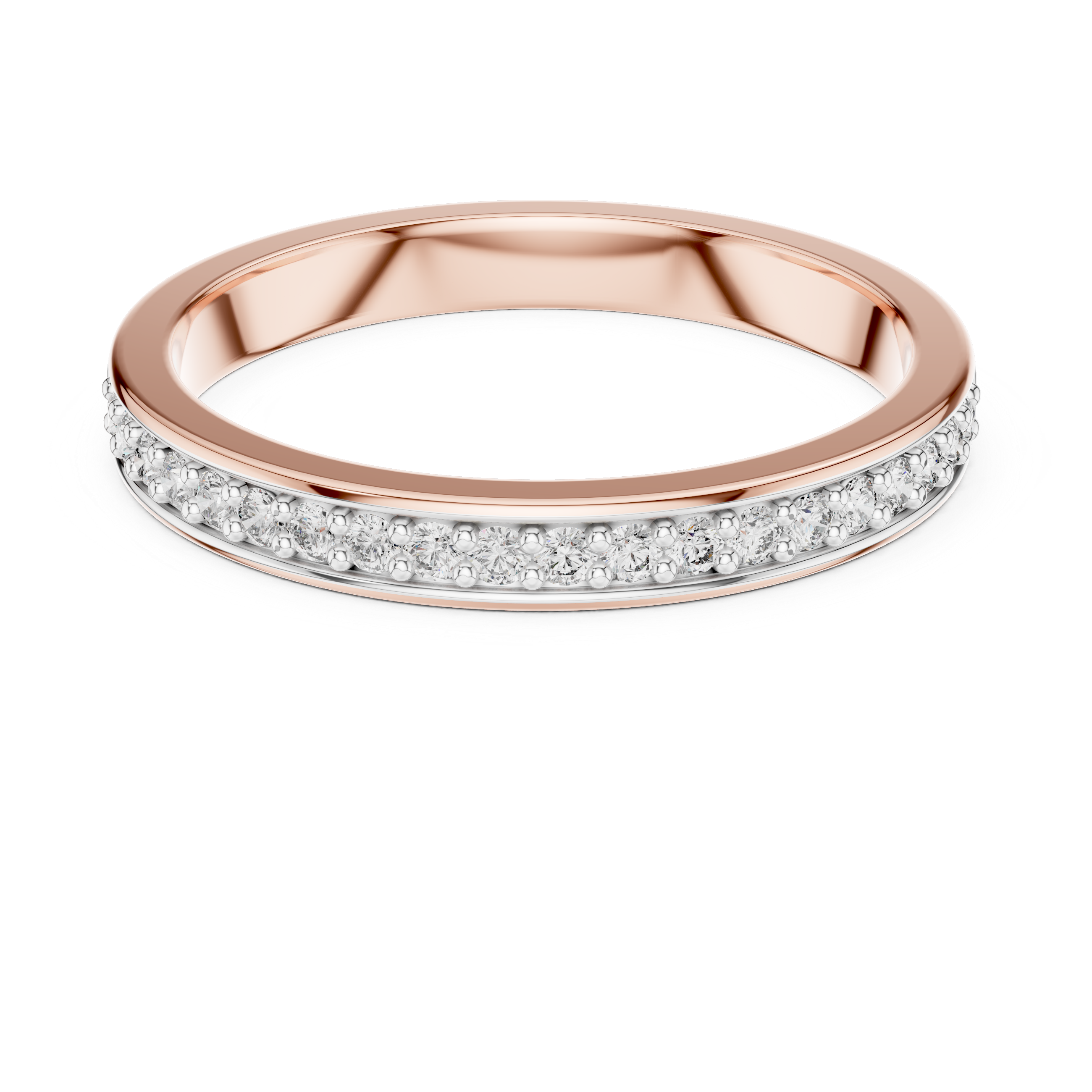 925 Silver Moissanite Channel-Set Eternity Band 14K Gold Plated