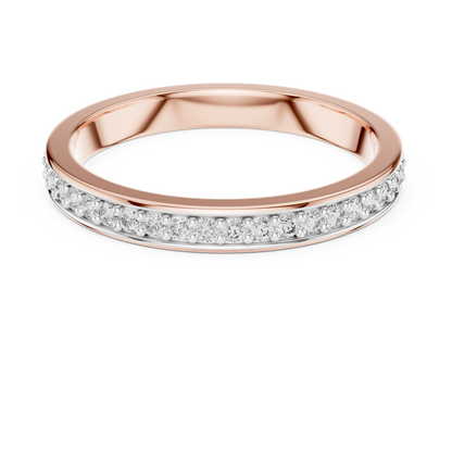 925 Silver Moissanite Channel-Set Eternity Band 14K Gold Plated