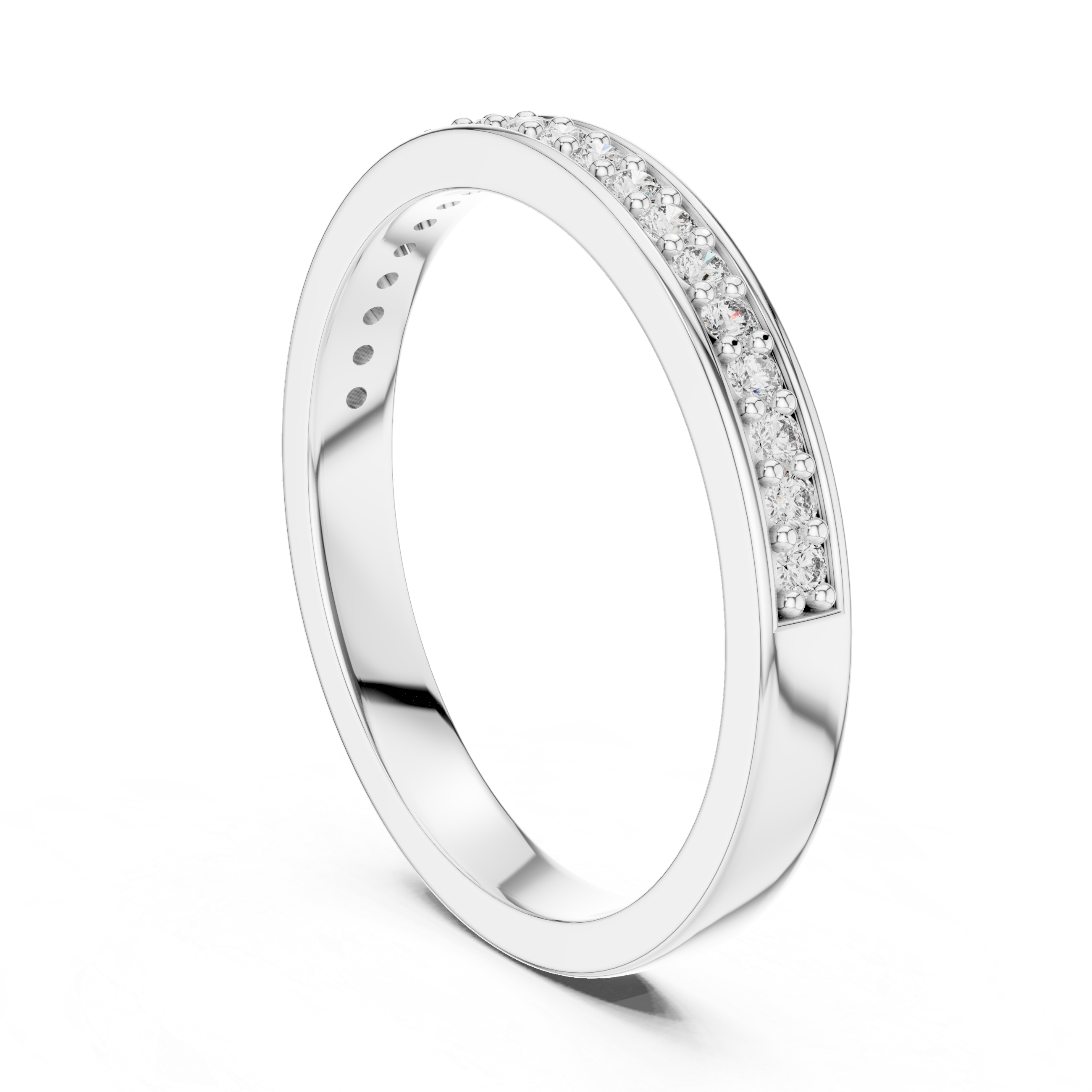 925 Silver Moissanite Channel-Set Eternity Band 14K Gold Plated