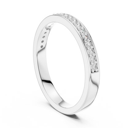 925 Silver Moissanite Channel-Set Eternity Band 14K Gold Plated