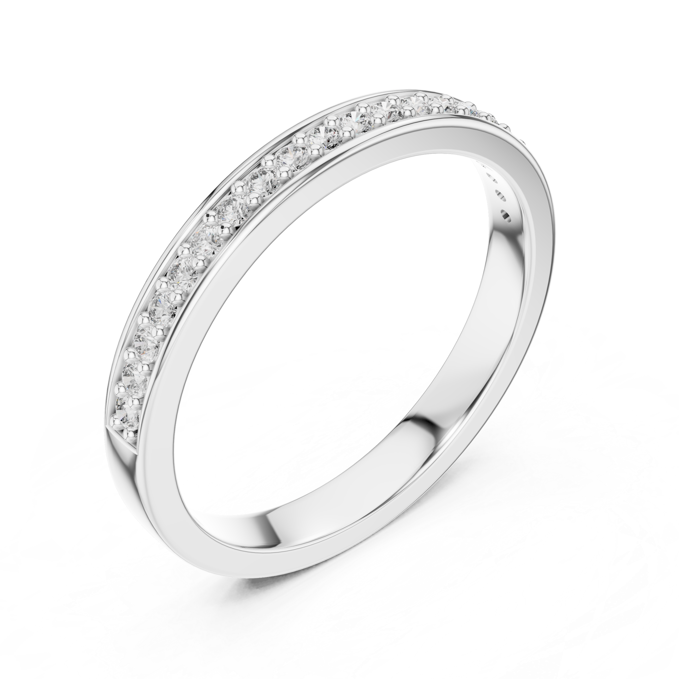 925 Silver Moissanite Channel-Set Eternity Band 14K Gold Plated
