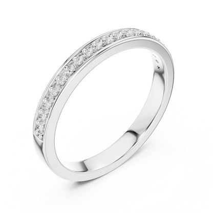 925 Silver Moissanite Channel-Set Eternity Band 14K Gold Plated