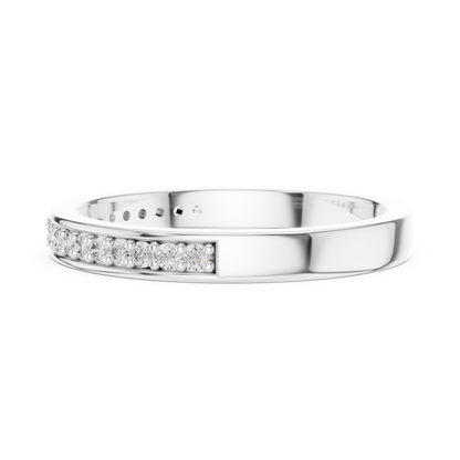 925 Silver Moissanite Channel-Set Eternity Band 14K Gold Plated