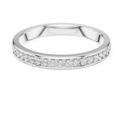 925 Silver Moissanite Channel-Set Eternity Band 14K Gold Plated