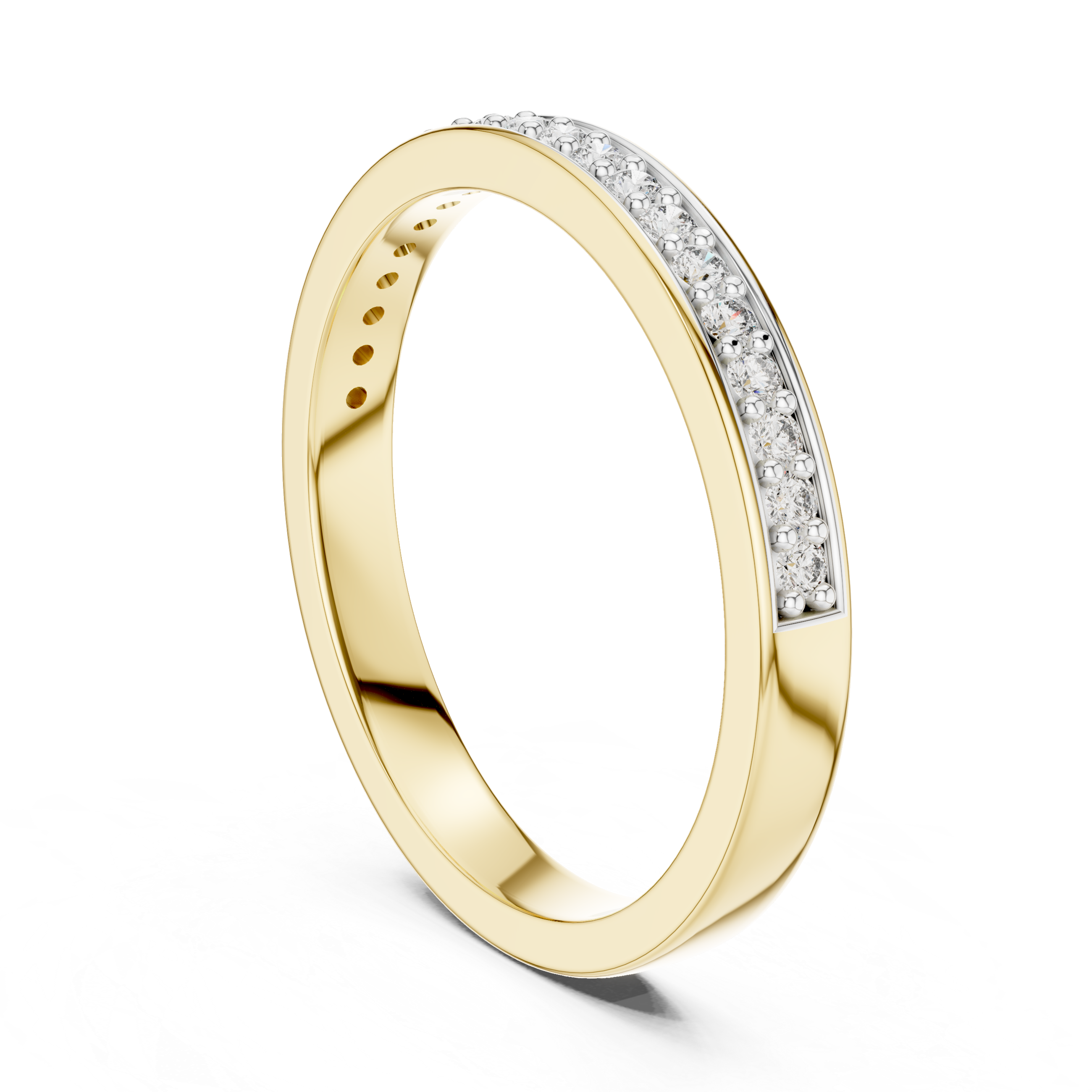 925 Silver Moissanite Channel-Set Eternity Band 14K Gold Plated