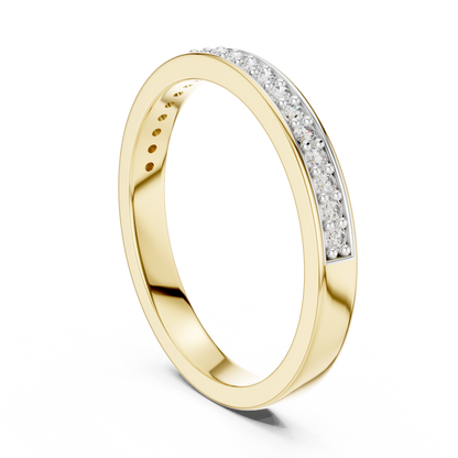 925 Silver Moissanite Channel-Set Eternity Band 14K Gold Plated