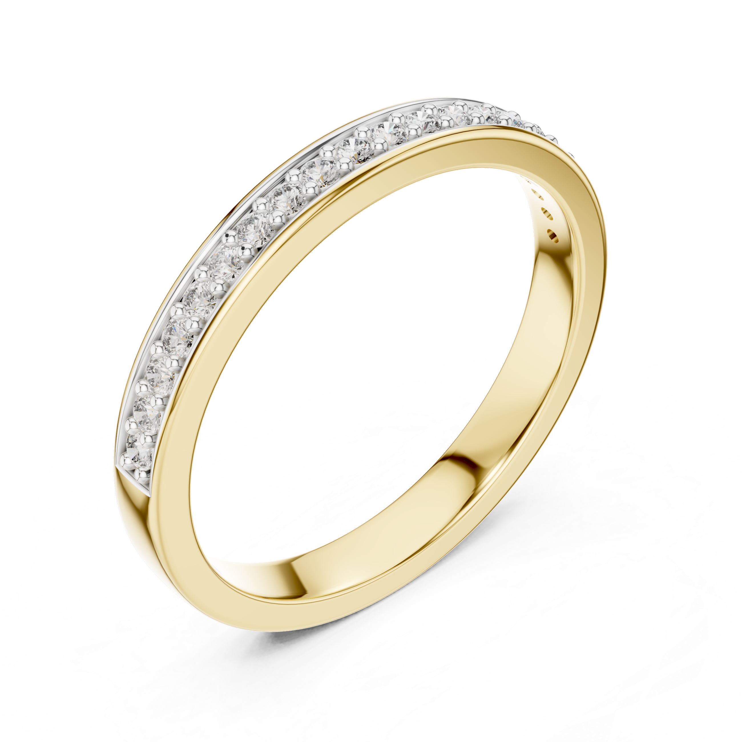 925 Silver Moissanite Channel-Set Eternity Band 14K Gold Plated