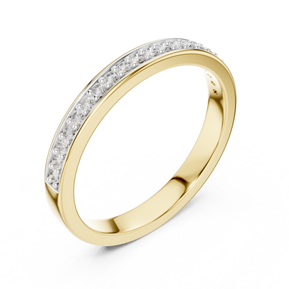 925 Silver Moissanite Channel-Set Eternity Band 14K Gold Plated