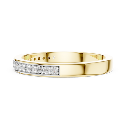925 Silver Moissanite Channel-Set Eternity Band 14K Gold Plated