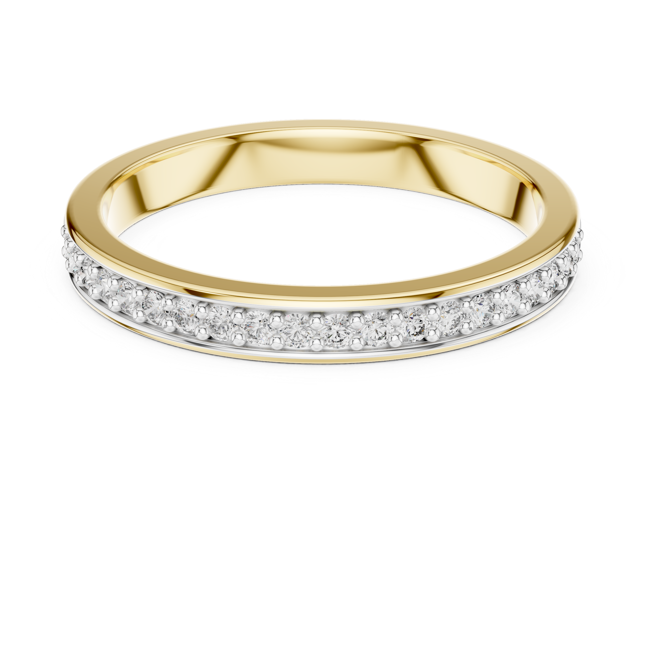 925 Silver Moissanite Channel-Set Eternity Band 14K Gold Plated
