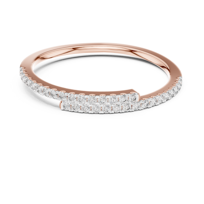 925 Silver Moissanite Double-Row Bypass Wrap Ring 14K Gold Plated