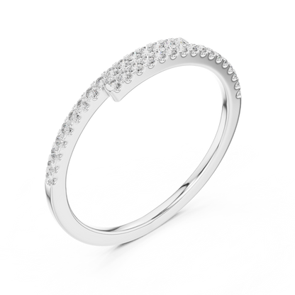 925 Silver Moissanite Double-Row Bypass Wrap Ring 14K Gold Plated