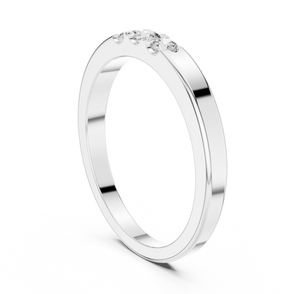 925 Silver Moissanite Three-Stone Band 14K Gold Plated