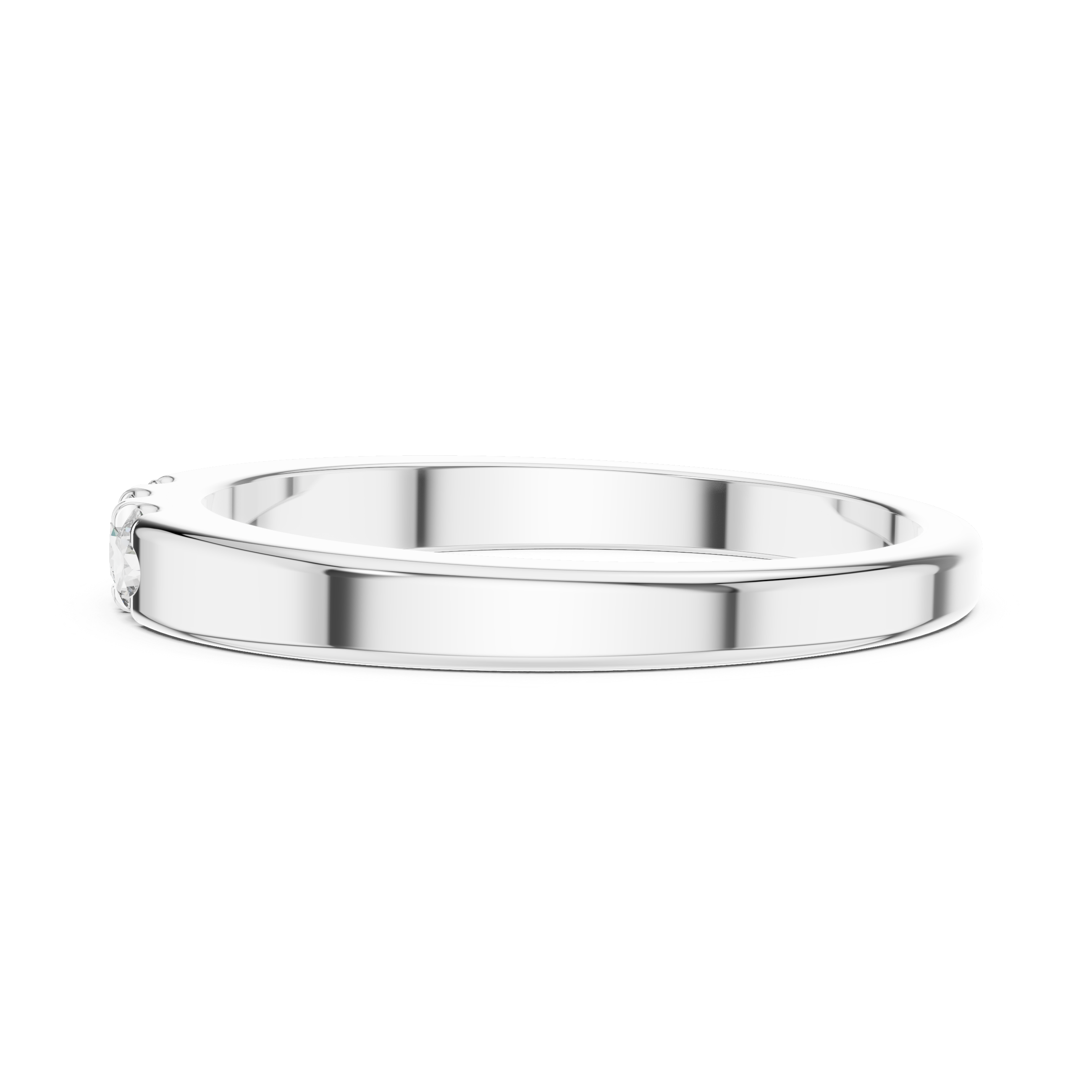 925 Silver Moissanite Three-Stone Band 14K Gold Plated