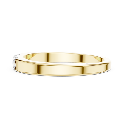 925 Silver Moissanite Three-Stone Band 14K Gold Plated