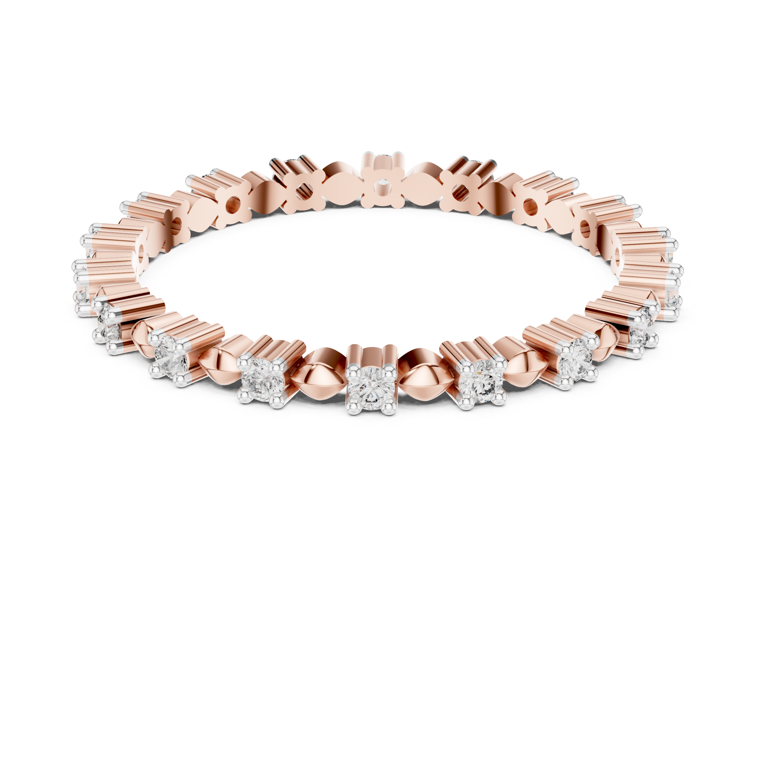 925 Silver Moissanite Eternity Band Ring 14K Gold Plated