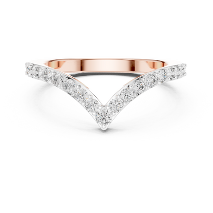 925 Silver Moissanite Pavé Chevron Ring 14K Gold Plated