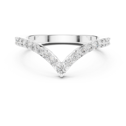 925 Silver Moissanite Pavé Chevron Ring 14K Gold Plated