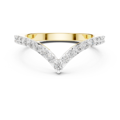 925 Silver Moissanite Pavé Chevron Ring 14K Gold Plated