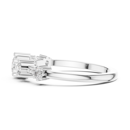 925 Silver Moissanite Five-Stone Ring 14K Gold Plated