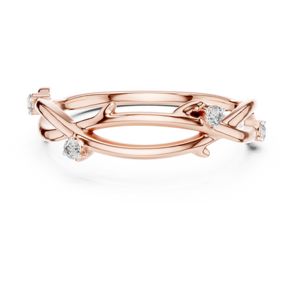 925 Silver Moissanite Branch Style Band Ring 14K Gold Plated