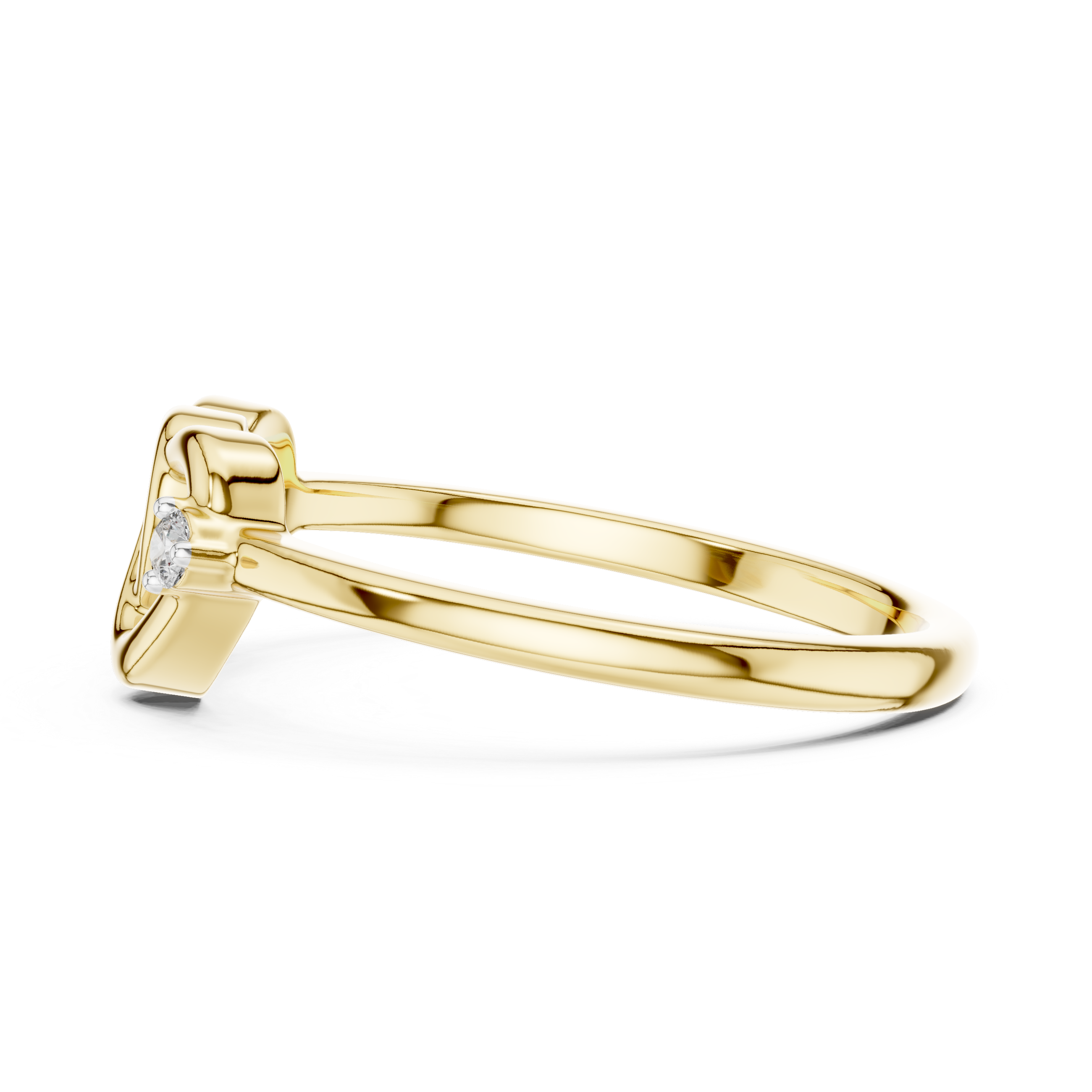 925 Silver Moissanite Interlocking Heart Ring 14K Gold Plated