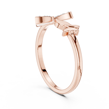 925 Silver Moissanite Pavé Butterfly Open Ring 14K Gold Plated