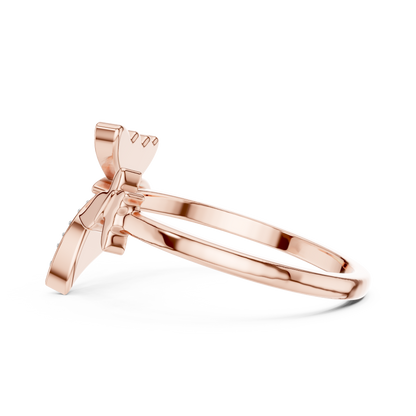925 Silver Moissanite Pavé Butterfly Open Ring 14K Gold Plated