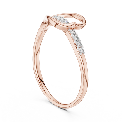 925 Silver Moissanite Heart Ring 14K Gold Plated