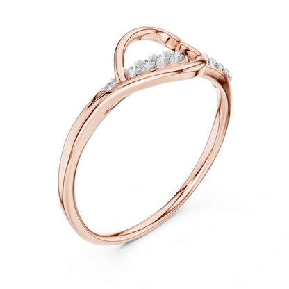 925 Silver Moissanite Heart Ring 14K Gold Plated