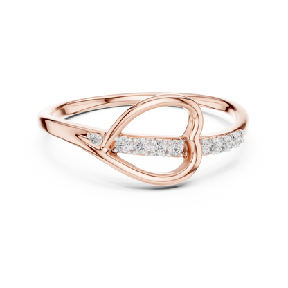 925 Silver Moissanite Heart Ring 14K Gold Plated