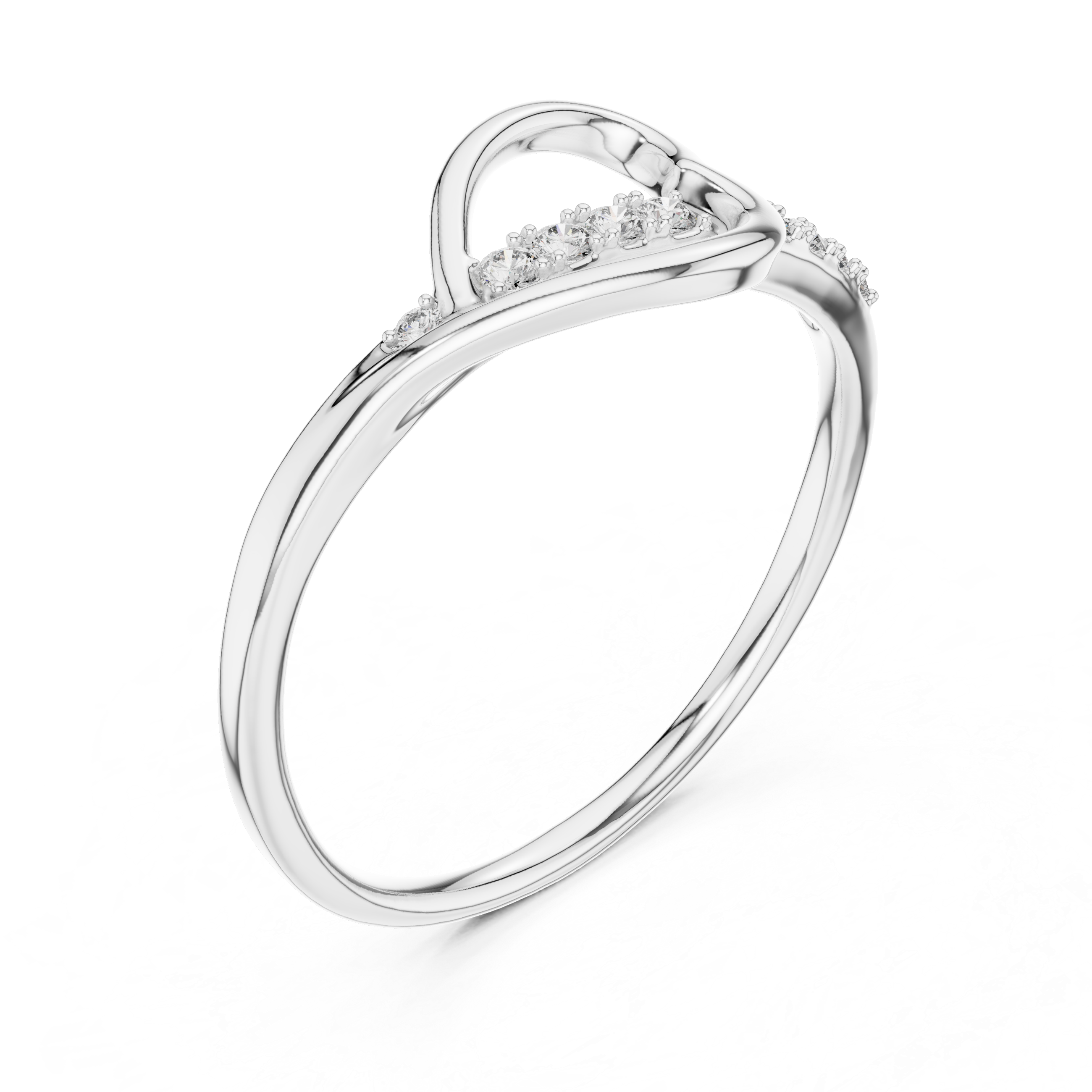 925 Silver Moissanite Heart Ring 14K Gold Plated