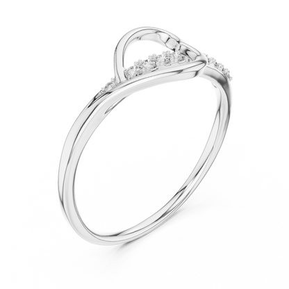 925 Silver Moissanite Heart Ring 14K Gold Plated