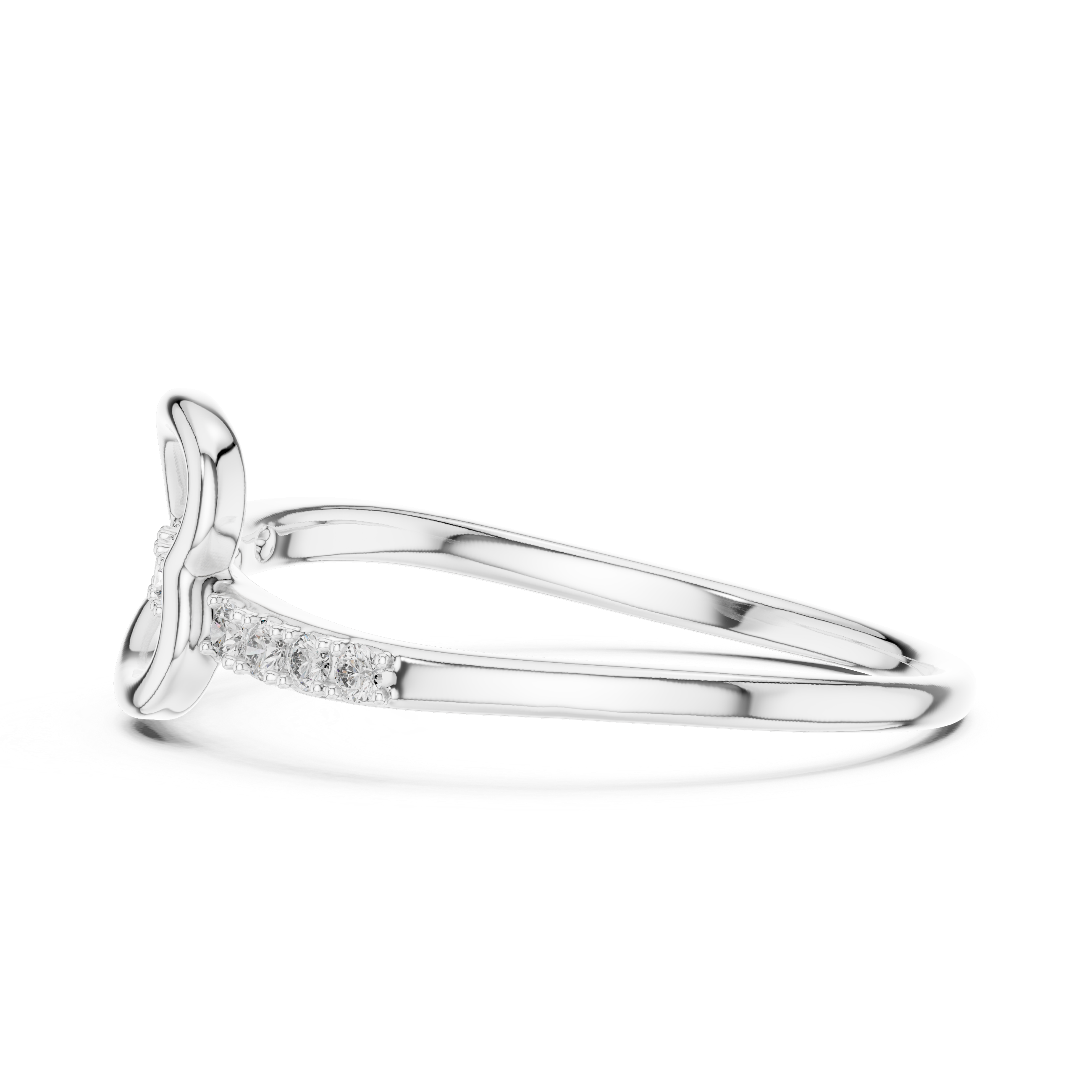925 Silver Moissanite Heart Ring 14K Gold Plated