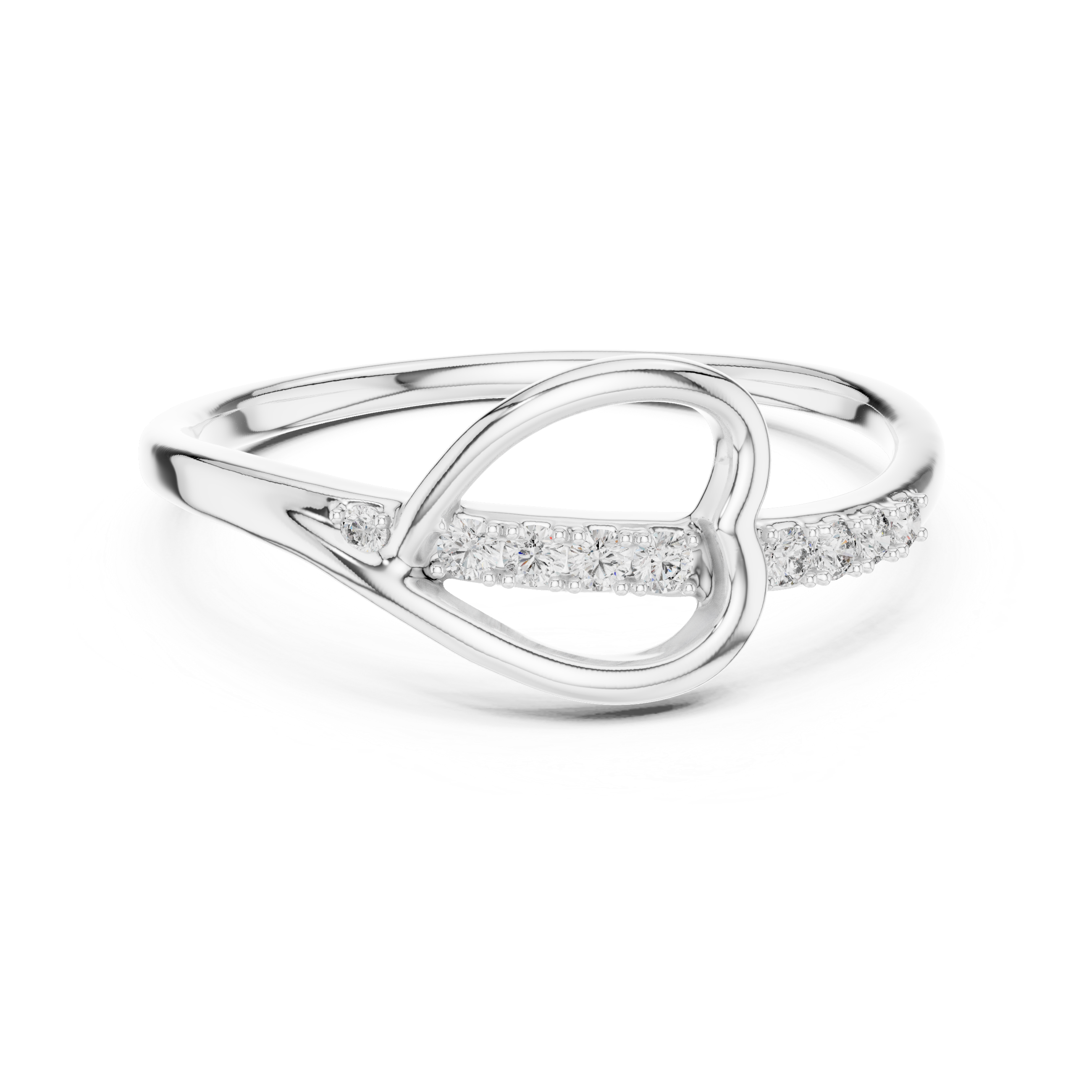 925 Silver Moissanite Heart Ring 14K Gold Plated