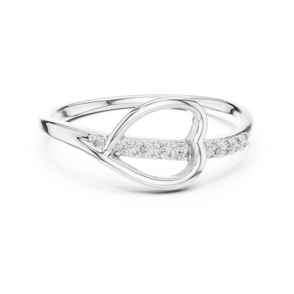 925 Silver Moissanite Heart Ring 14K Gold Plated