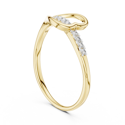 925 Silver Moissanite Heart Ring 14K Gold Plated