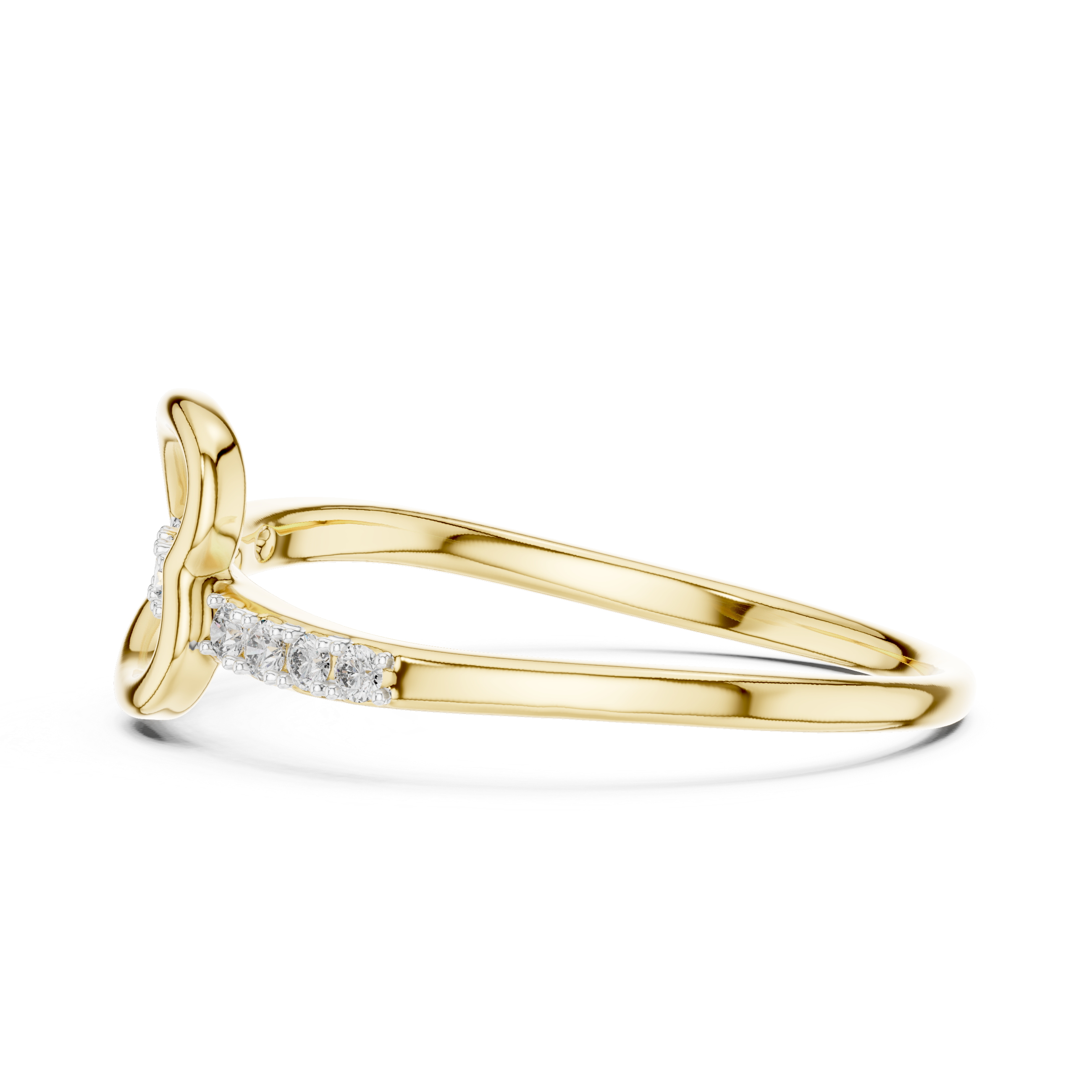 925 Silver Moissanite Heart Ring 14K Gold Plated